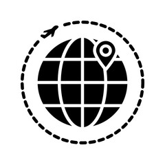 world wide icon. aircraft world sign   for mobile concept and web design. vector illustration