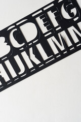 paper stencil with letters