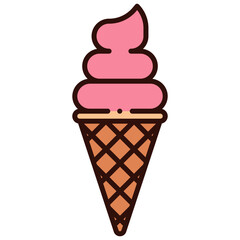 icecream cone with strawberry flavor illustration