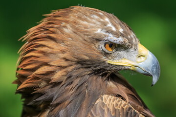 female golden eagle (Aquila chrysaetos) close head portrait