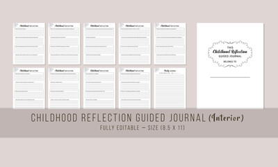 Childhood Reflection guided journal KDP Interior Template