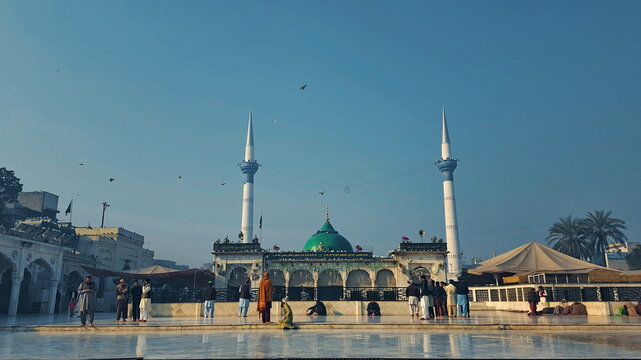 Data Darbar - December, 25, 2018: Lahore. It is the largest Sufi shrine in South Asia. Site is considered to be the most sacred place and attracts up to one million visitors for its annual festival.