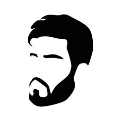 vector face and barber face logo and  man's salon logo vector PNG black and white design 