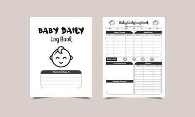 baby daily log book. My Pregnancy,Baby Shower Book,Future Mother Journal,Pregnancy Journal Interior. Printable Baby Log Book Tracker. Organizer & Schedule Planner. Planner Bundle Design