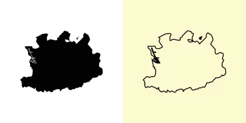 Photo sur Plexiglas Anvers Antwerp map, Belgium, Europe. Filled and outline map designs. Vector illustration