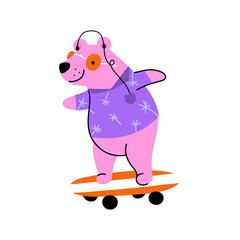 Bear skateborading