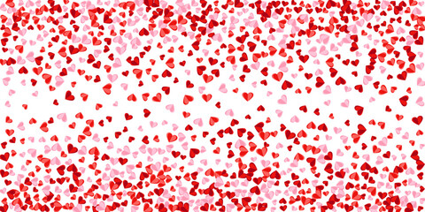 Origami red heart shapes beautiful background design. Festive decorative elements. Greeting card