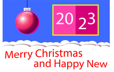 Merry Christmas envelope isolated on blue background