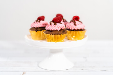 Chocolate raspberry cupcakes
