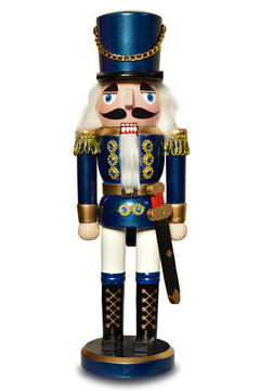 nutcracker isolated soldier figure christmas decoration wood