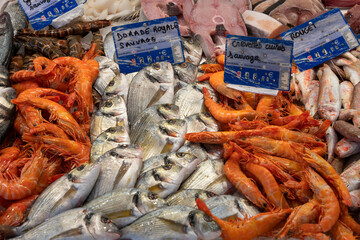 Fish stall in the market of Sanary-sur-mer