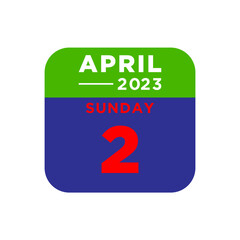 calendar april 2023 in trendy flat style