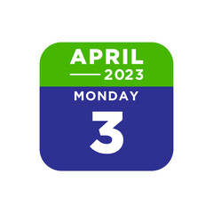 calendar april 2023 in trendy flat style
