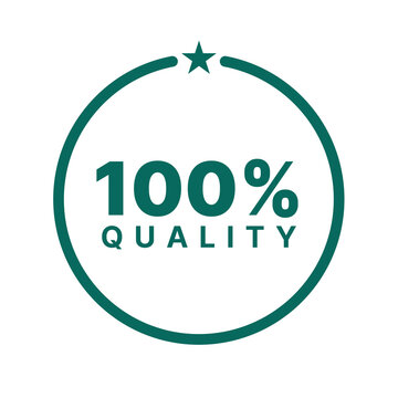 100% Quality Green Symbol Banner