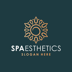Fototapeta premium Vector graphic of abstract flower logo design template, perfect for spa or beauty logo