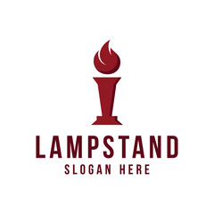 Vector graphic of lampstand logo design template