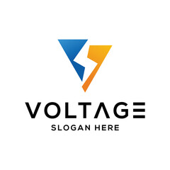 Vector graphic of voltage logo design template