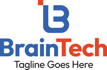 Letter B and T Brain Technology Business Logo