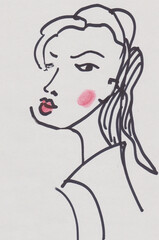 angry girl with messy hair