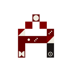 Retro-style alphabets font with a Christmas theme. The vintage color palette and geometric shape.