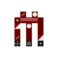 Retro-style alphabets font with a Christmas theme. The vintage color palette and geometric shape.