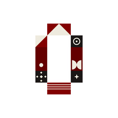 Retro-style alphabets font with a Christmas theme. The vintage color palette and geometric shape.