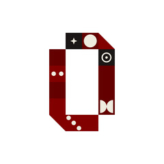 Retro-style alphabets font with a Christmas theme. The vintage color palette and geometric shape.