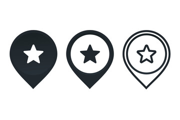 Map pointer star icon. Favorite best location. Illustration vector