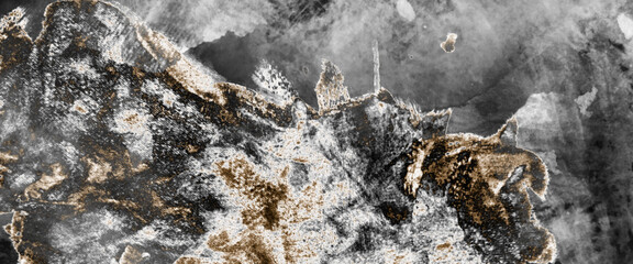 Black gold marble texture background. Tiles luxury stone floor. Marble texture on black texture with gold glitter. Black watercolor grunge background. Black, yellow gold stone concrete paper texture.