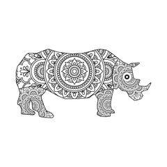 Vector animal mandala coloring page for kids