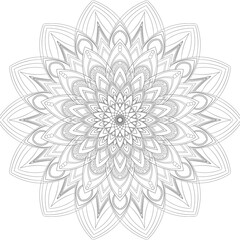 Circular Mandala pattern for tattoo, decoration premium product poster or painting. Decorative ornament in ethnic oriental style. Outline doodle hand draw illustration.