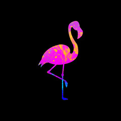 Watercolor Flamingo Abstract Flamingo, Colorful Flamingo Illustration, Flamingo Drawing, Flamingo
