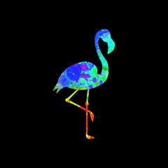 Watercolor Flamingo Abstract Flamingo, Colorful Flamingo Illustration, Flamingo Drawing, Flamingo