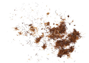 Tobacco isolated on white background and texture, top view