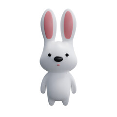 3d cute cartoon bunny. 3d rendering.