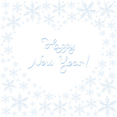 Happy new  year vector  frame illustration with snowflakes and text space.