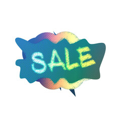 Abstract transparent iridescent grunge sale sticker element.