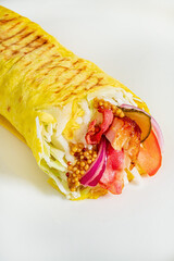 tortilla wrap on the white background