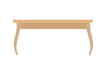 Empty wooden table or desktop. Clean small element of of home interior scenics. Template for object presentation. Table isolated on white background