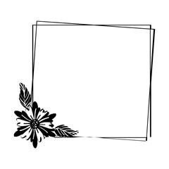 Floral frame, frame cut file, frame line
