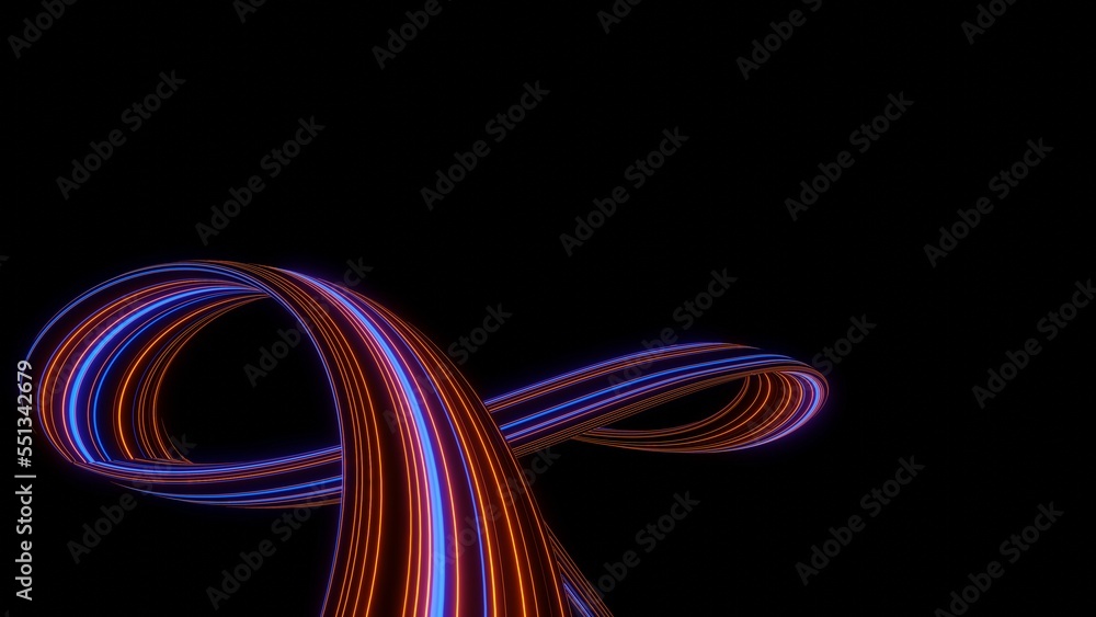 Poster 3d render motion line of speed and power or light trails. high-speed light with curve movement beam.