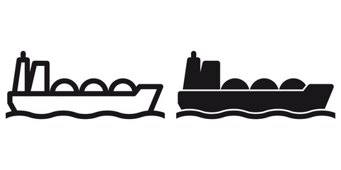 Obraz premium ofvs251 OutlineFilledVectorSign ofvs - lng tanker icon . (liquefied natural gas) . isolated transparent . outline and filled version . AI 10 / EPS 10 . g11591