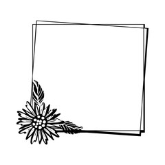 frame with flowers, Frame cut file, Floral frame svg.