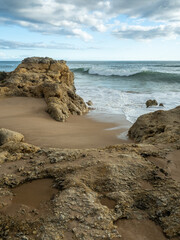 Fototapeta na wymiar The very beautiful Oura Beach in Albufeira on the Southern Portuguese coast.