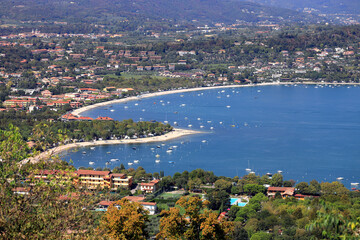 View of bay of Pieve Vecchia on Lake Garda. Brescia, Italy, Europe.  
