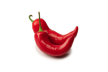 Red hot chili pepper isolated on a white background.