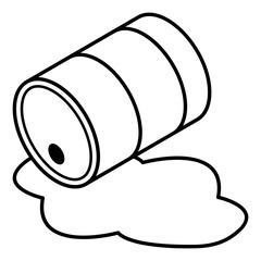 A linear isometric icon of oil spill 