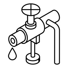 An outline isometric icon of fuel pipeline 