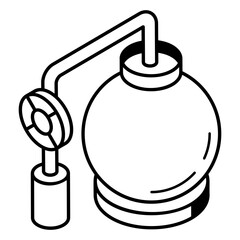 Fototapeta premium An outline isometric icon of fuel production 