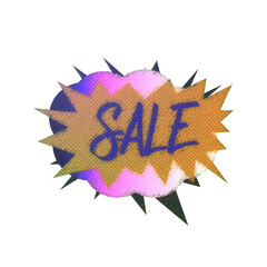 Abstract transparent iridescent grunge sale sticker element.